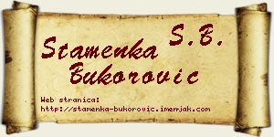 Stamenka Bukorović vizit kartica